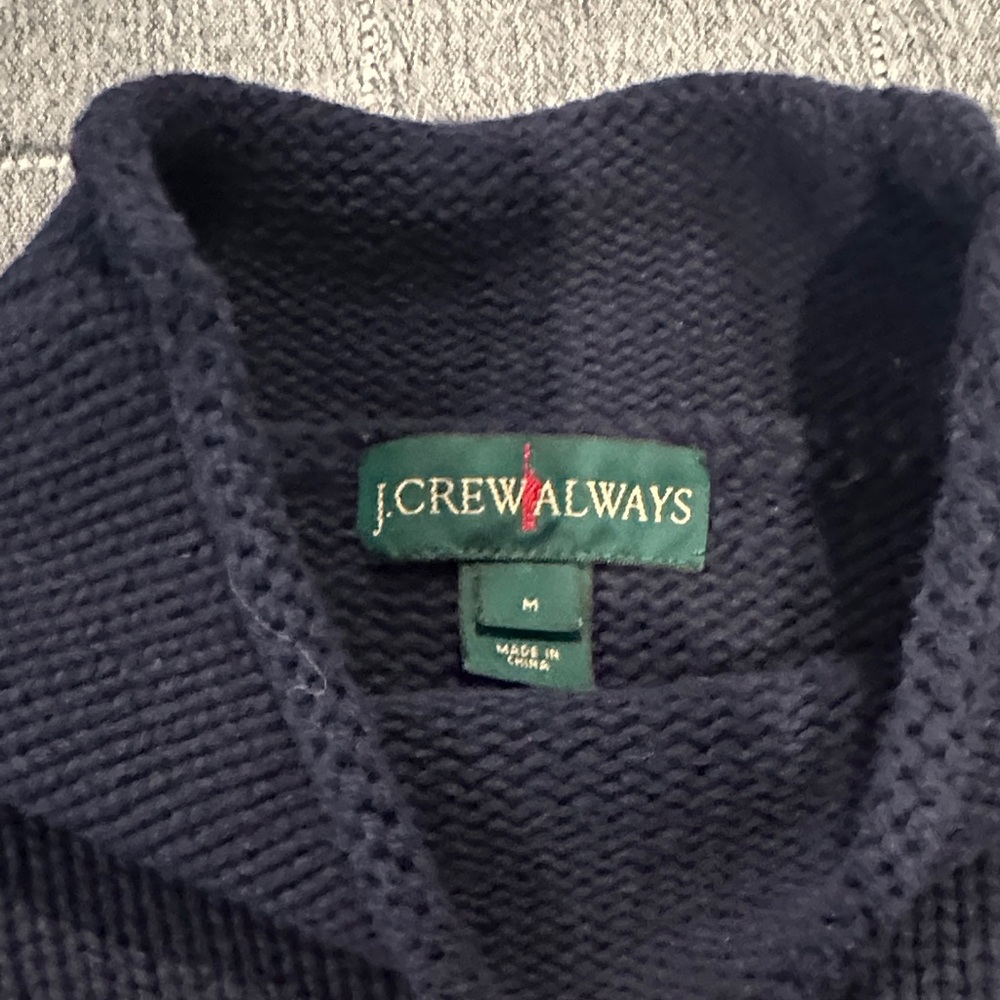 Women's Navy Mock Neck Sweater - Picture 2 of 3